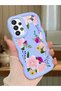 Samsung Galaxy A33 5g Compatible Case Camera Protector Blue Silicone Couple Phone Case Floral Pattern