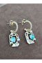 Turquoise Heart Zircon Stone Pearl Detailed Dangle Earrings, Xuping - 3