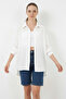 Women's Oversize Cut Cotton White Shirt - 4