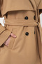 Women's Belted Collar Belted Oversize Cotton Mustard Coat - 3