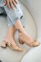 Rodda Women's Straw Heeled Shoes Cream - 2