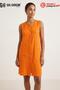Premium Women's Comfortable Sleeveless Buttoned Pocketed Casual 100% Cotton Thin Muslin Woven Dress