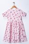 Pink Floral Watermelon Sleeves Girls' Dress - 6