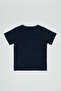 Textured T-Shirt with Henley Neck and Short Sleeves - 2
