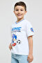 Sonic Print T-Shirt with Crew Neck and Short Sleeves - 4