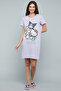 Hello Kitty & Friends Print Nightdress with Crew Neck and Short Sleeves - 4