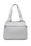 Medium Size Multi-Pocket Waterproof Lightweight Crinkle Fabric Women's Shoulder Bag Ice Gray - 3