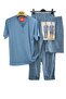 New Season Men's Summer Combed Cotton Triple (Shorts) Pajama Set - 4