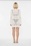 Women's Openwork Woven Turtleneck Short Sleeve Mini Beach Dress 100% Cotton Lined Daily Casual Stylish - 5