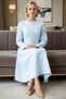 Women's Hijab Maxi Dress Crew Neck Long Sleeve Belted Skater Cut Terrycotton Woven Casual - 3