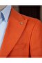 Slim Fit Men's Pointed Collar Linen Single Jacket Orange T20157-35 - 3