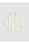 White Linen Blend Oversize Women's Shirt - 4