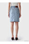 Blue Regular Fit Mini Jean Skirt - 4