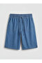 Blue Elastic Waist Women's Jean Shorts