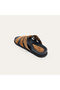 Women's Tan Color Buckle Leather Slippers - 3