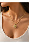 Heart Model Zircon Stone Steel Necklace - 3
