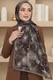 شال نسائي بني فاتح مزين بنقشة زهور من الخيزران - 2