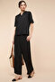 Textured Wide Leg Pants with Drawstring Waist - 2