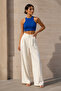 Women's Cobalt Blue Ribbed Crop Tank Top - 4