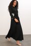 Women's Scarf Blouse Skirt Two-Piece Set - Black 1417 - 3