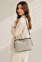 Elara Textured Cream Linen Brown Women's Hand and Shoulder Bag - 3