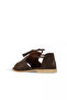 Brown Suede Women's Flat Sandals - 4