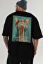99 Cats for Cat Lovers Printed Black Oversize T-Shirt 100% Cotton Unisex Cat Lover Premium Design - 6