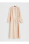 Lcw Modest Pink Ruffled High Neck Modal Blend Dress - 5