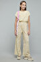 Floral Print Jumpsuit with Crew Neck and Cap Sleeves