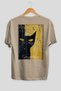 For the Love of Cats 73 Cat Printed Beige Oversize T-Shirt 100% Cotton Unisex Cat Lover Premium Design