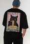 For the Love of Cats 28 Cats Printed Black Oversize T-Shirt 100% Cotton Unisex Cat Lover Premium Design - 7