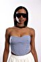 Blue Gingham Strapless Bustier 3351 - 4