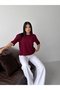 Premium Viscose Sausage Collar Half Sleeve Comfortable Fit Flexible Summer Knitwear Blouse - 4