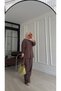 Women's Button Detail Linen Set - 3