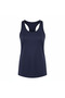 Women's Blue Linen Functional Racerback Tank Top