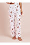 White Bear Print Lace Detail Cami and Pyjama Set - 4