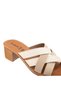 Cream-Gold Women's Heeled Slippers 33000 Anagram Z - 2
