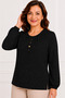 Women's Middle Age and Above Polka Dot Patterned Elastic Sleeves Combed Cotton Mother Blouse 1603