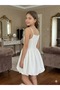 Sequin Detailed Draped Crepe Fabric Balloon Girl's Evening Dress Graduation Dress - 3