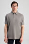 Ds Damat Regular Fit Smoked Pique Textured T-Shirt