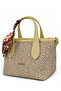 Yellow, Straw Look, Scarf, Cross Strap, Minimalist, Hand & Shoulder Women's Bag - 6