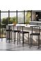 Bar Stools Set of 2 with Backrest and Footrest, Kitchen Barstool with Thick Cushion, 25 in Counter Height Black - 7