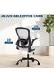 Ergonomic Mesh Office Chair – Adjustable Reclining Desk Chair with 120° Flip-Up Armrests, Rolling Computer Chair for Study or Conference, Breathable Mesh Task Chair for Home & Office,Gray - 7