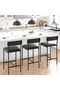 Set of 2 Bar Stools, Counter-High Padded Bar Stools with Backrest and Footrest, Kitchen Island Bar Stools, Bar Counter, Easy to Assemble, Black - 4