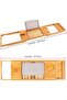 Bath Tray Bathtub Caddy Tray Bamboo Bath Caddy Bridge – Extendable Tray, Wine Glass Holder - Fits Most Bath Sizes Gift for Families - 5