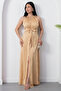 Halter Neck Front Tie Satin Dress K-251656 - 4