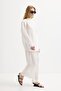 Striped Britli Tensel Shirt Pants Set White - 3