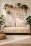 Linen Ruffle Sofa Cover Bohemian Decorative Sofa Cover for Sofa Bed Covering the Seating Area - 4
