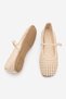Women's Blunt Toe Hand Knitted Mary Jane Strappy Casual Ballerinas Liyen Beige - 9