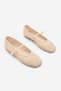 Women's Blunt Toe Hand Knitted Mary Jane Strappy Casual Ballerinas Liyen Beige - 6